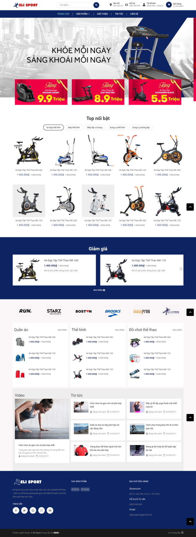 Website interface for selling sports and fitness equipment – BH-019