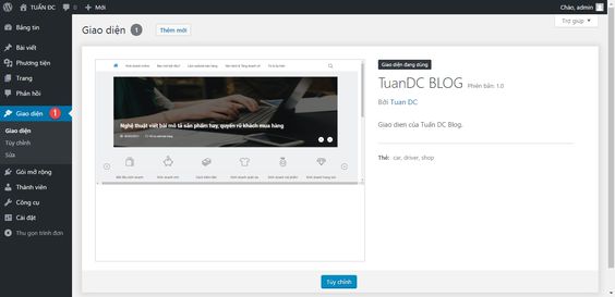 Quản lý giao diện website