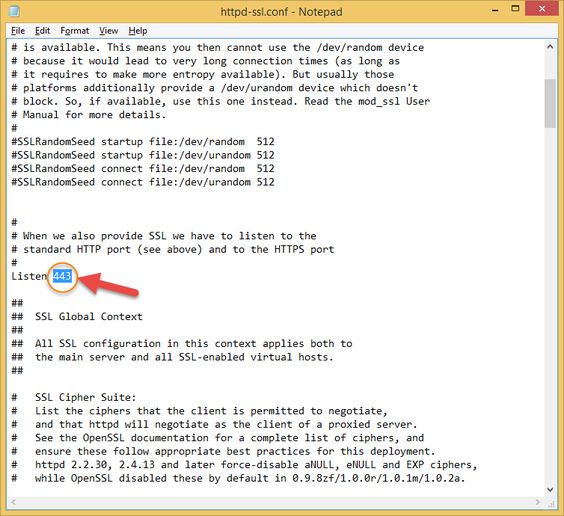 Tìm tất cả số 443 có trong tệp