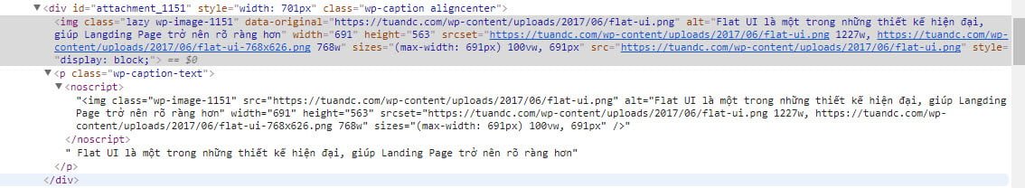 Đây là đoạn mã hiển thị trên trình duyệt hỗ trợ Javascript