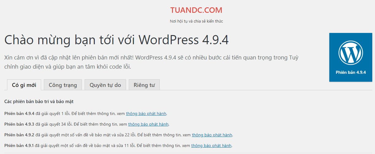 Cập nhật phiên bản mới là cách để website an toàn và tải trang không bị gián đoạn