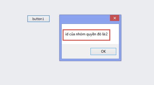 Đã lấy được ID nhóm quyền hạn là 2