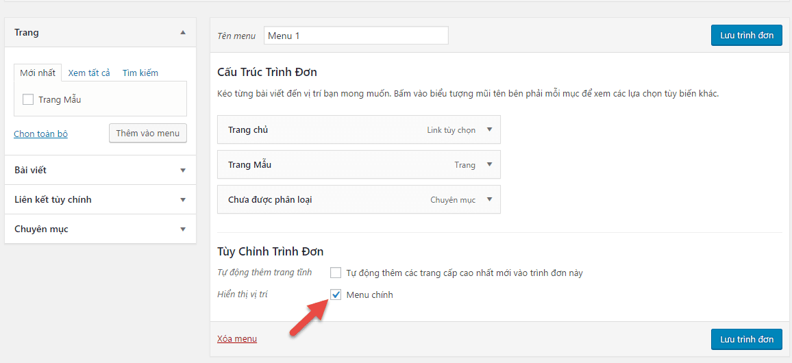 Hướng dẫn cách tạo menu trong WordPress đơn giản