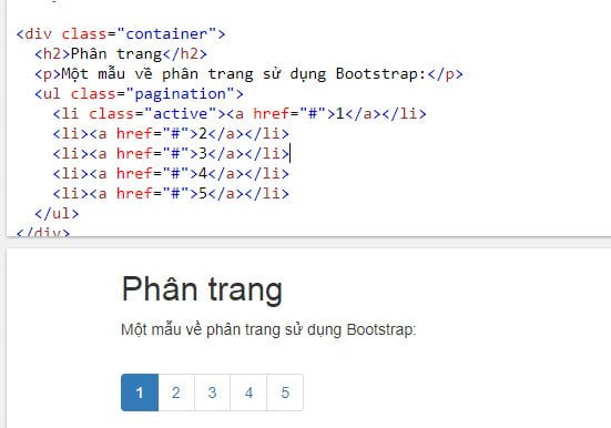 Mẫu phân trang sử dụng Bootstrap