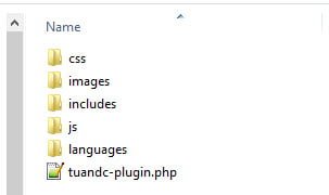 Tạo file và thư mục cho plugin