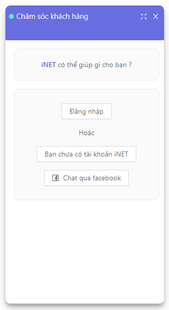 Hỗ trợ trên iNet không sử dụng được nếu không đăng nhập