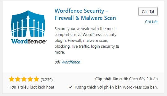 Cài đặt Plugin Wordfence Security – Firewall & Malware Scan