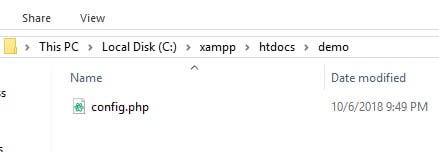 Tạo tệp tin có tên config.php để kết nối đến cơ sở dữ liệu