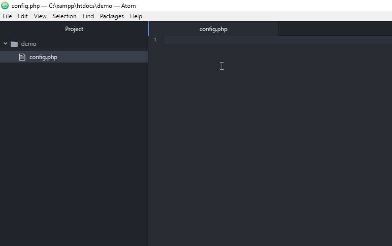 Phần làm việc của Atom rất đơn giản và dễ dàng làm việc