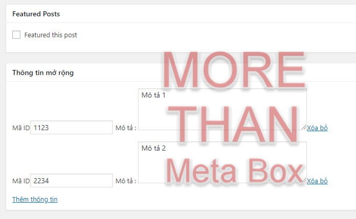 Cách tạo nhóm metabox vô hạn trong WordPress