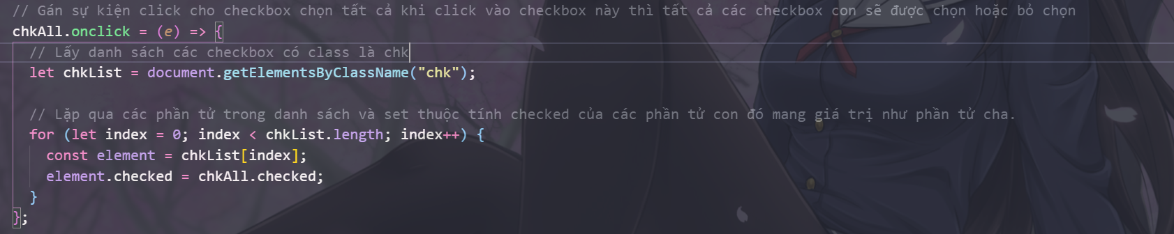 Checkbox chọn tất cả