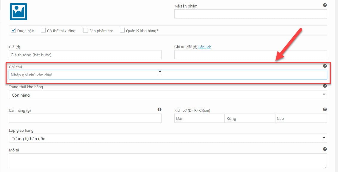 Thêm các trường tùy chỉnh cho biến thể sản phẩm trong Woocommerce